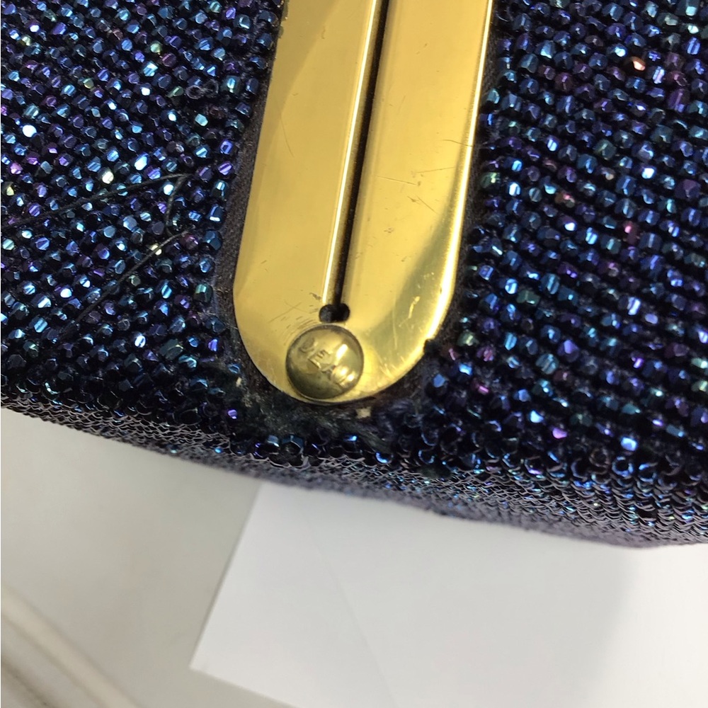 Vintage 1940’s Du Bonnette Elegant Blue glass Beaded evening Bag - Picture 4 of 13